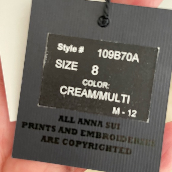 New - Never worn silk Anna Sui Japanese inspired dress. Back zipper, lining. - Picture 3 of 5